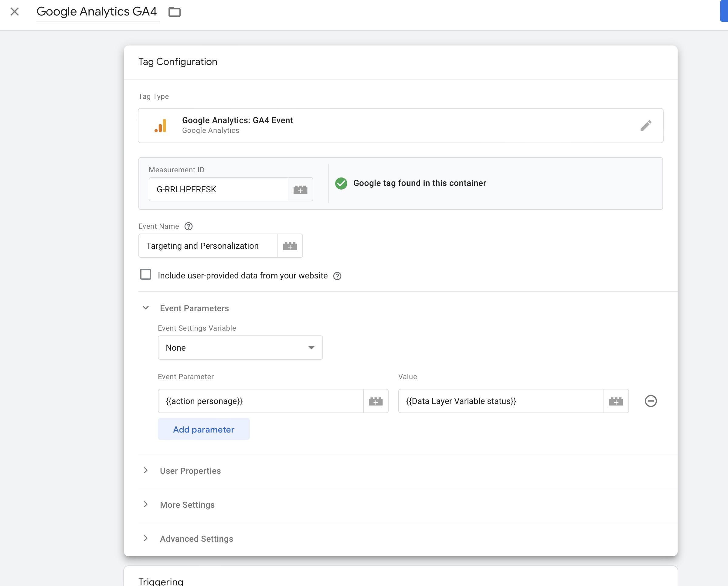 GA4 Event tag configuration in Google Tag Manager