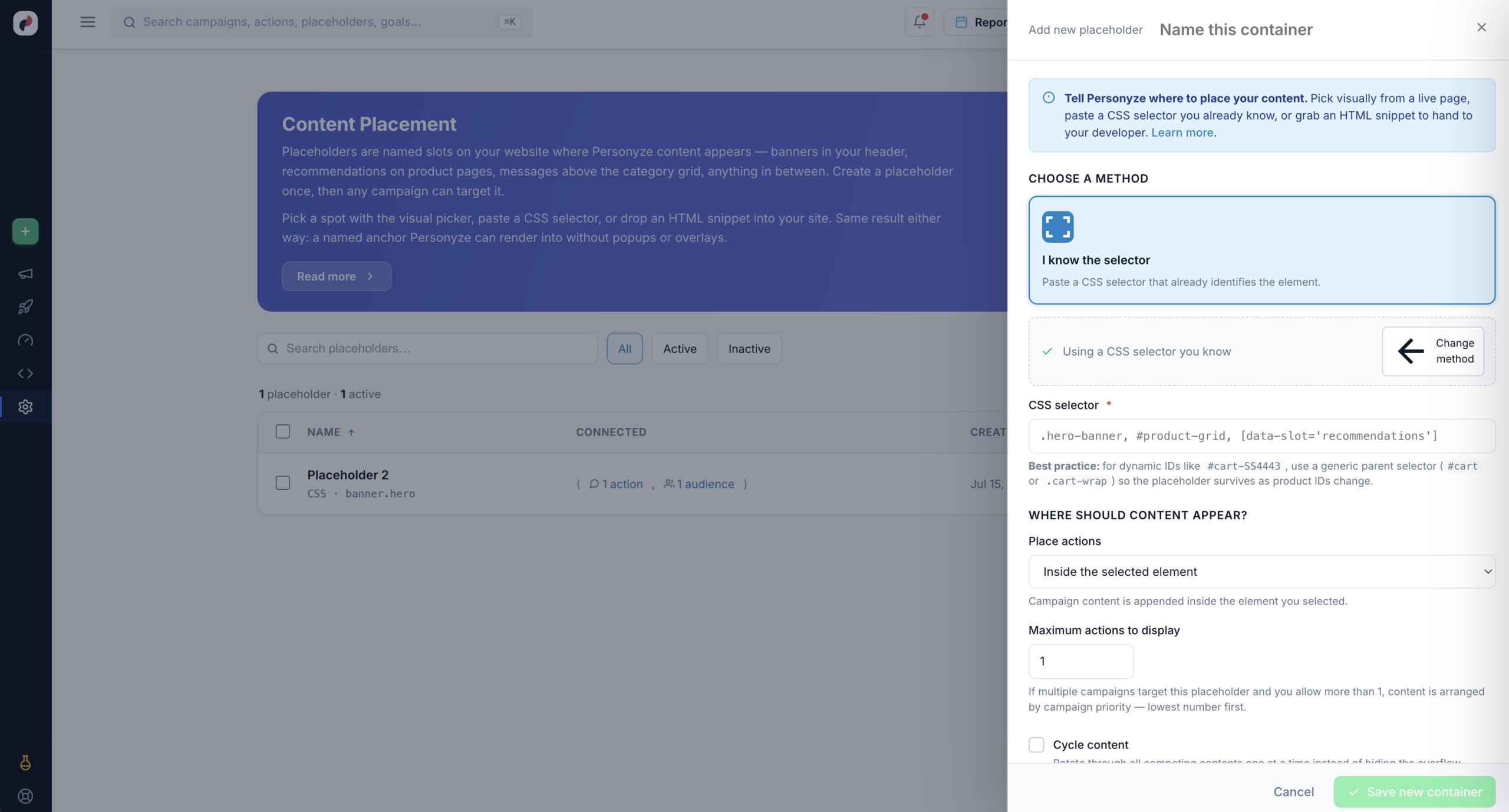 The I know the selector method with the CSS selector field and best-practice guidance about dynamic IDs