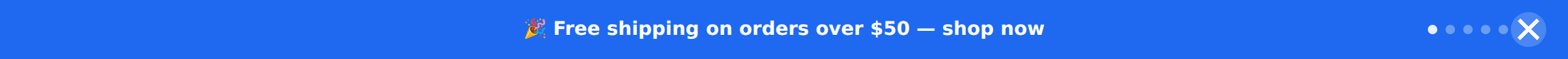 Rotating Announcement Bar in the bold preset with a message and dots