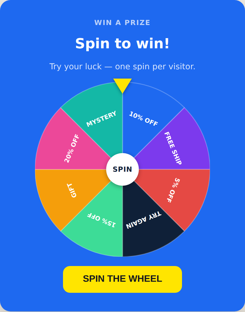 Spin Wheel in the brand preset