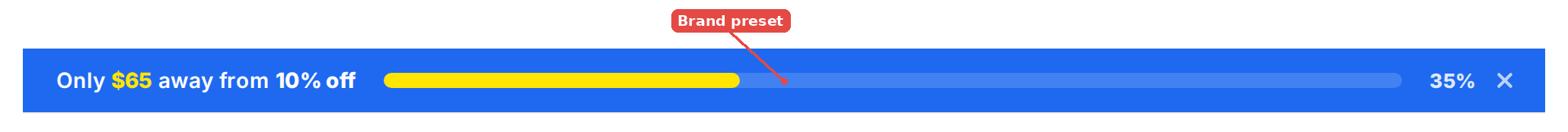 Free Shipping Status Bar in the brand preset