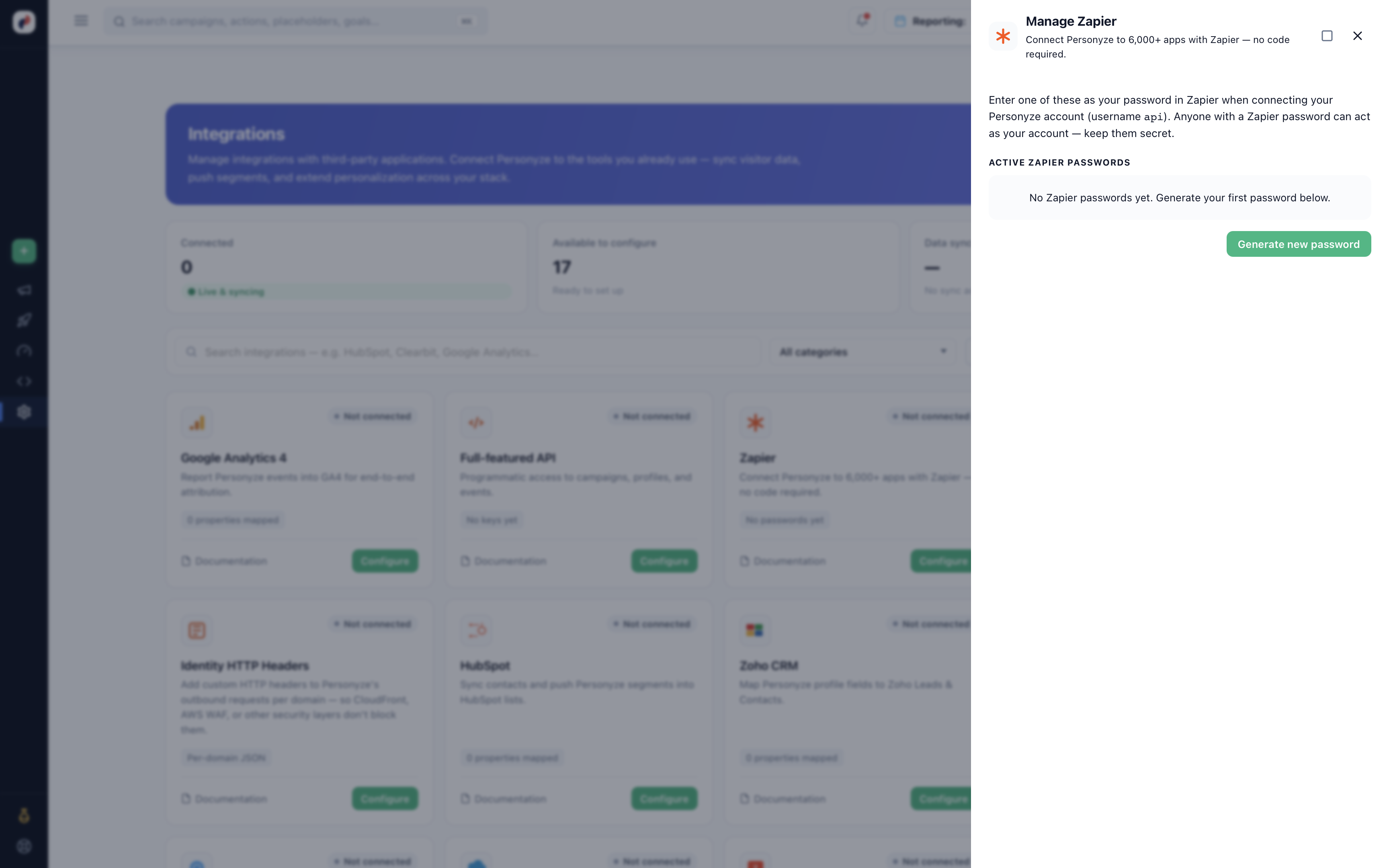 Generate your Zapier password