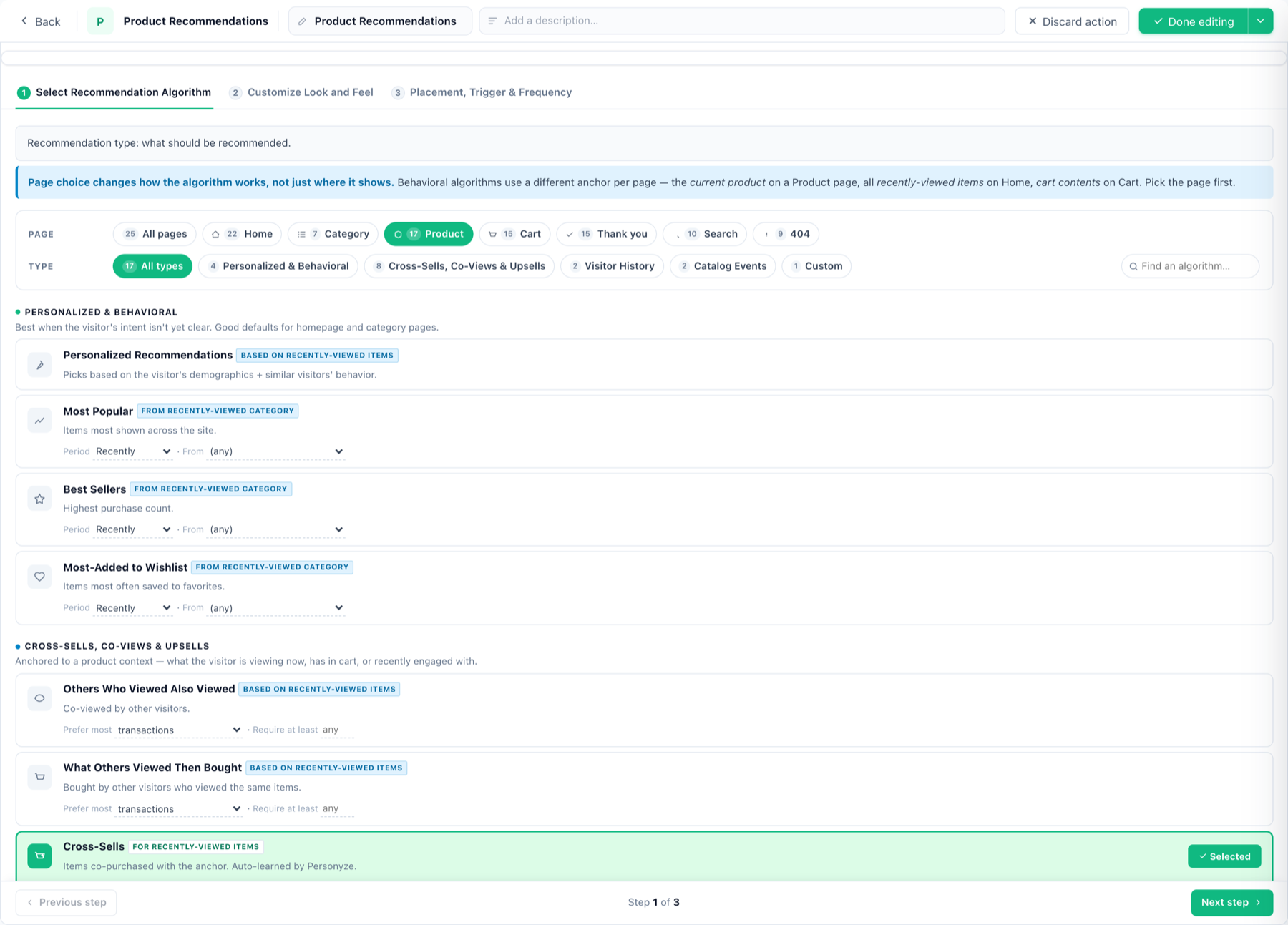 Algorithm picker