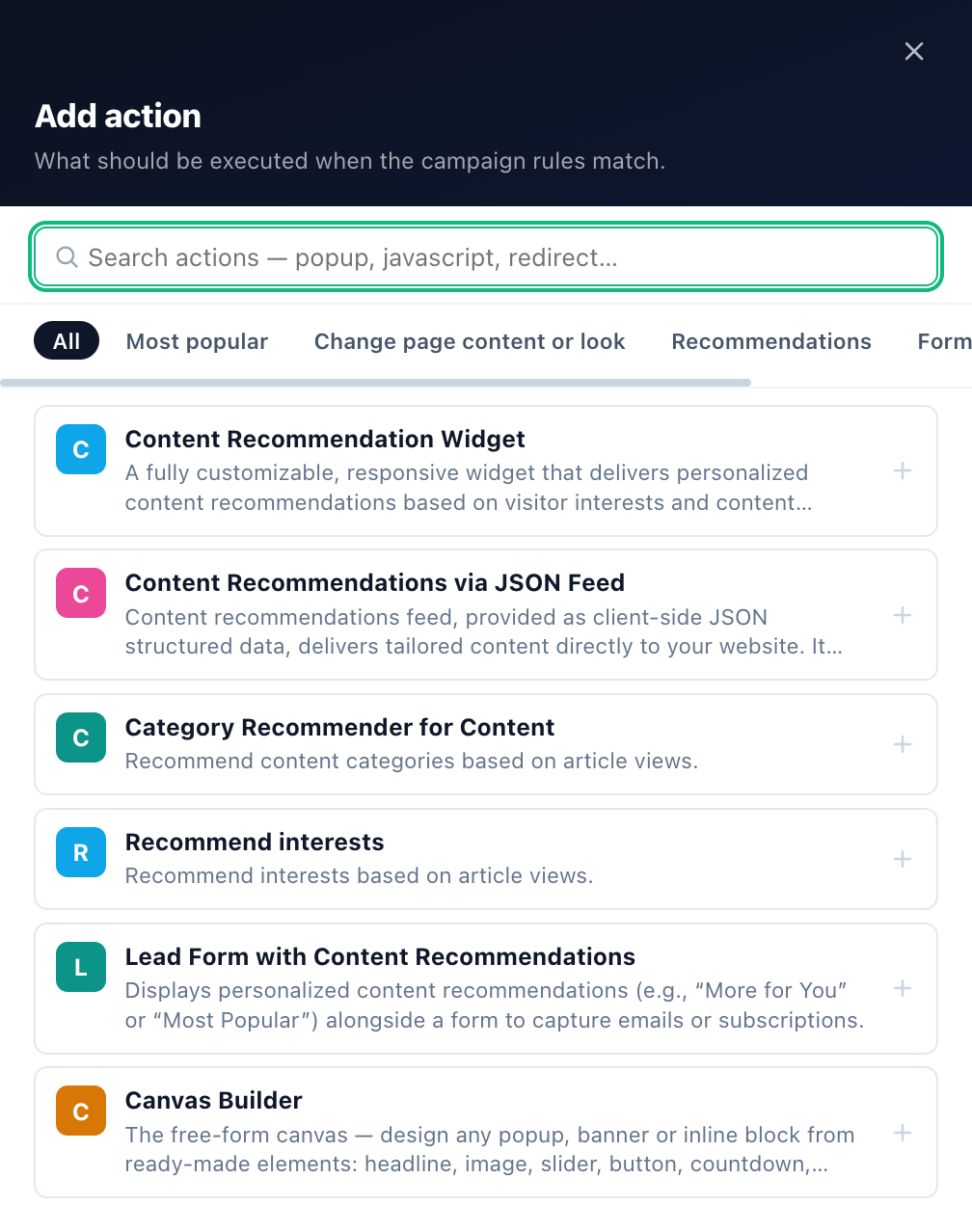Action picker