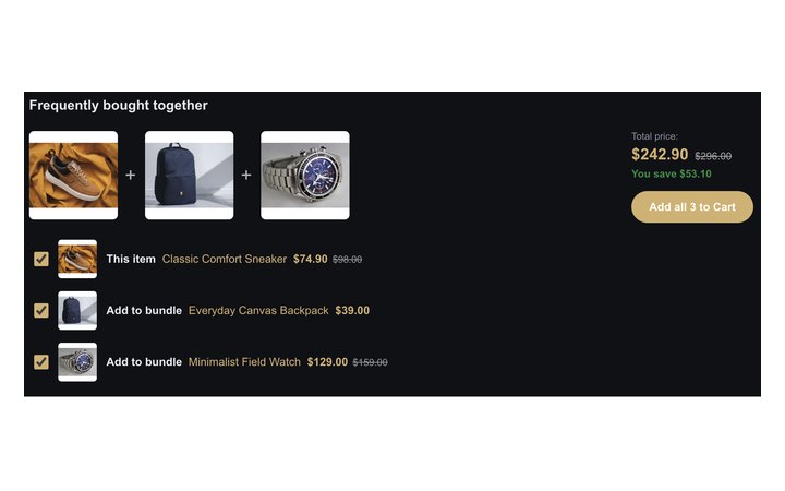 Bought Together — klassieke strook met totaalprijsvak