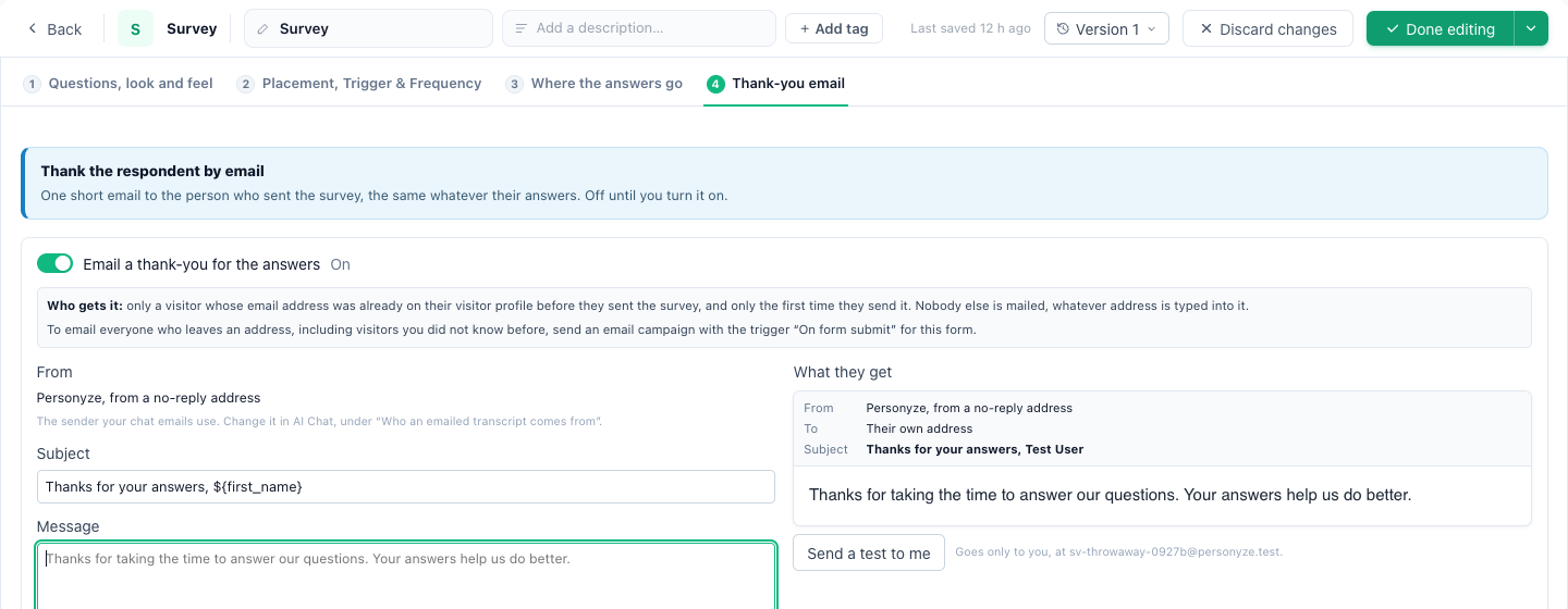 The Thank-you email step