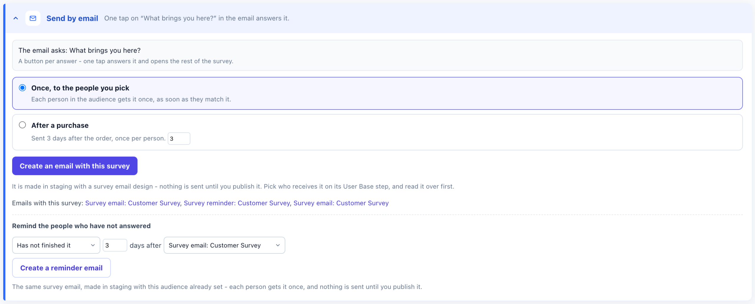 The Send by email section of the Sharing step