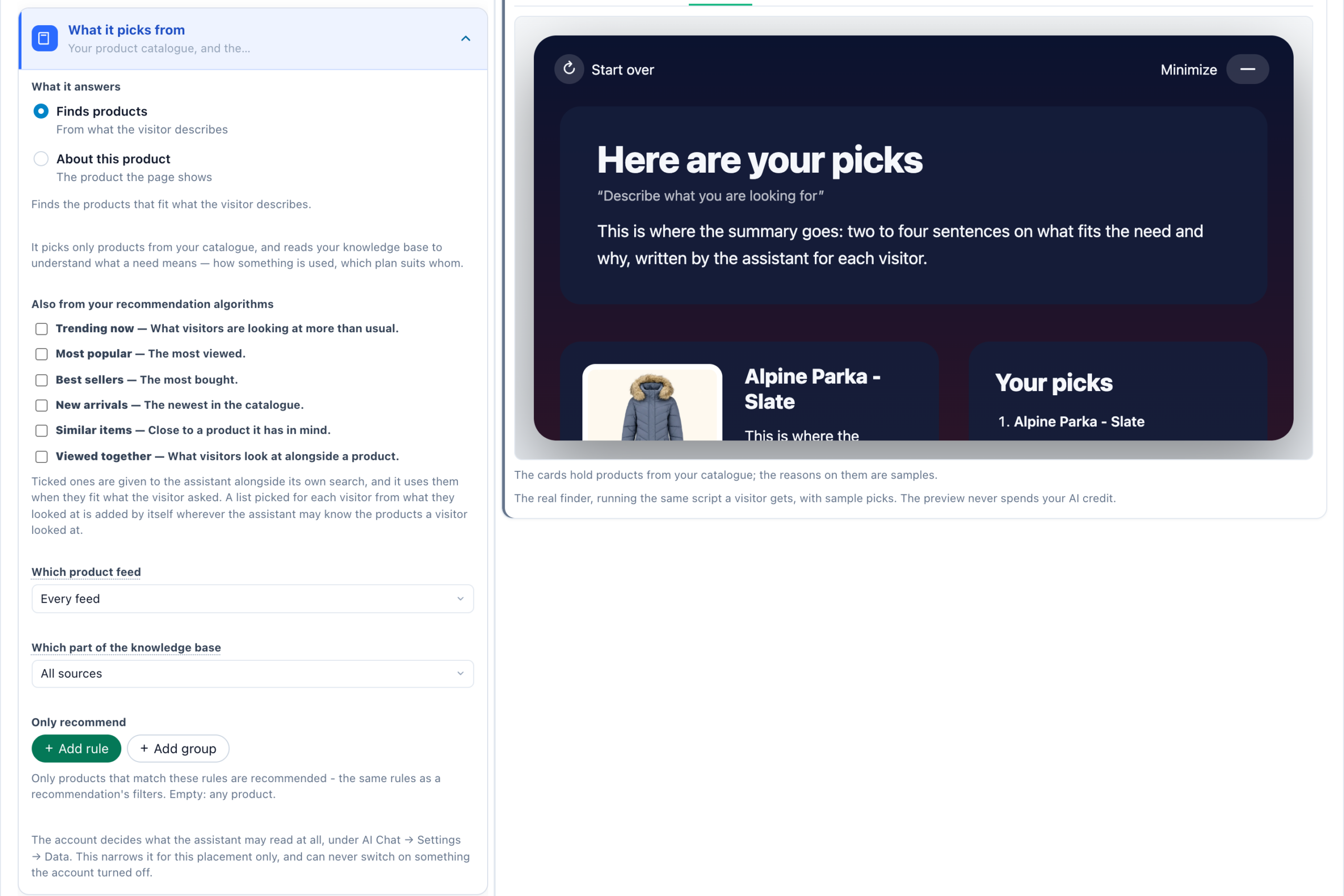 What it picks from